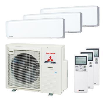 Mitsubishi Heavy 1x SRK 25 ZS-WF / 1x SRK 35 ZS-WF / 1x SRK 50 ZS-WF und SCM 71 ZS-W Multi-Split Klimaanlage