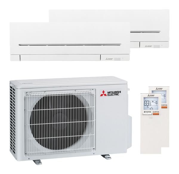 Mitsubishi Electric 1x MSZ-AY20VGK / 1x MSZ-AY35VGK Kompakt und MXZ-2F53VF Multi-Split-Klimaanlage