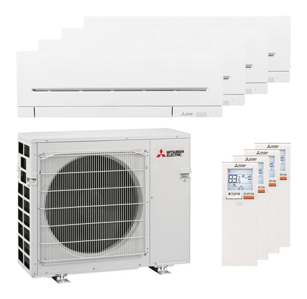 Mitsubishi Electric 3x MSZ-AY20VGK / MSZ-AY35VGK Kompakt und MXZ-4F72VF Multi-Split-Klimaanlage